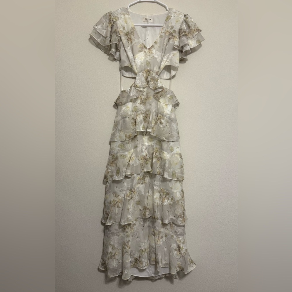 Storia Floral Tiered Ruffle Maxi Dress